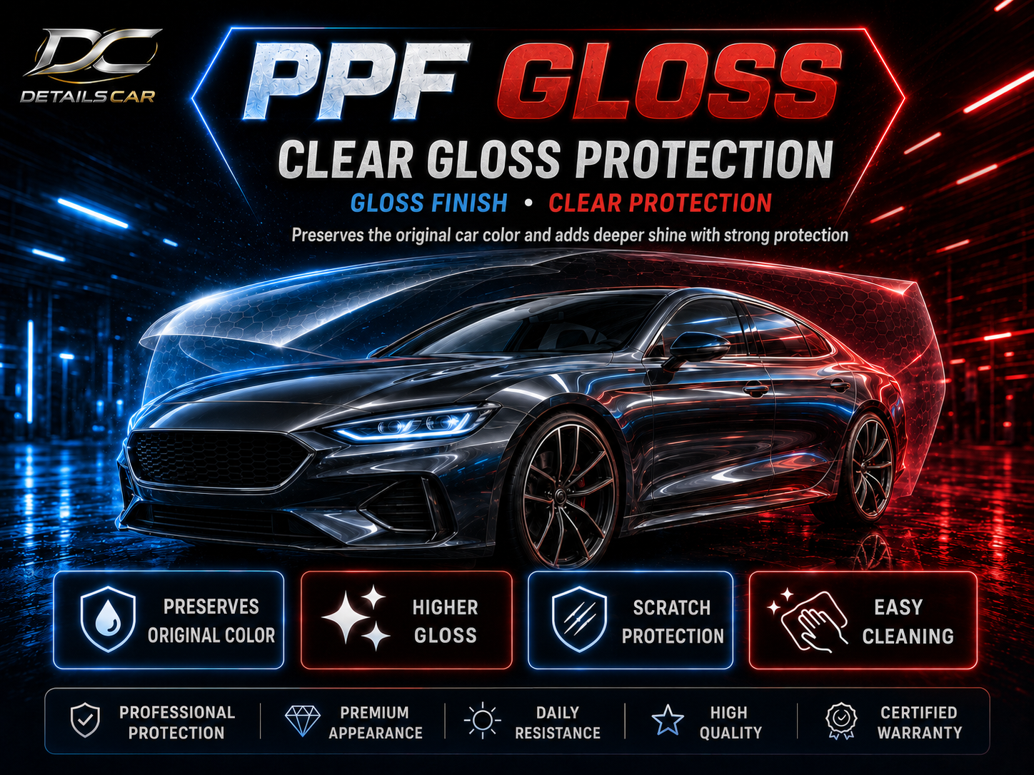 Clear gloss PPF protection