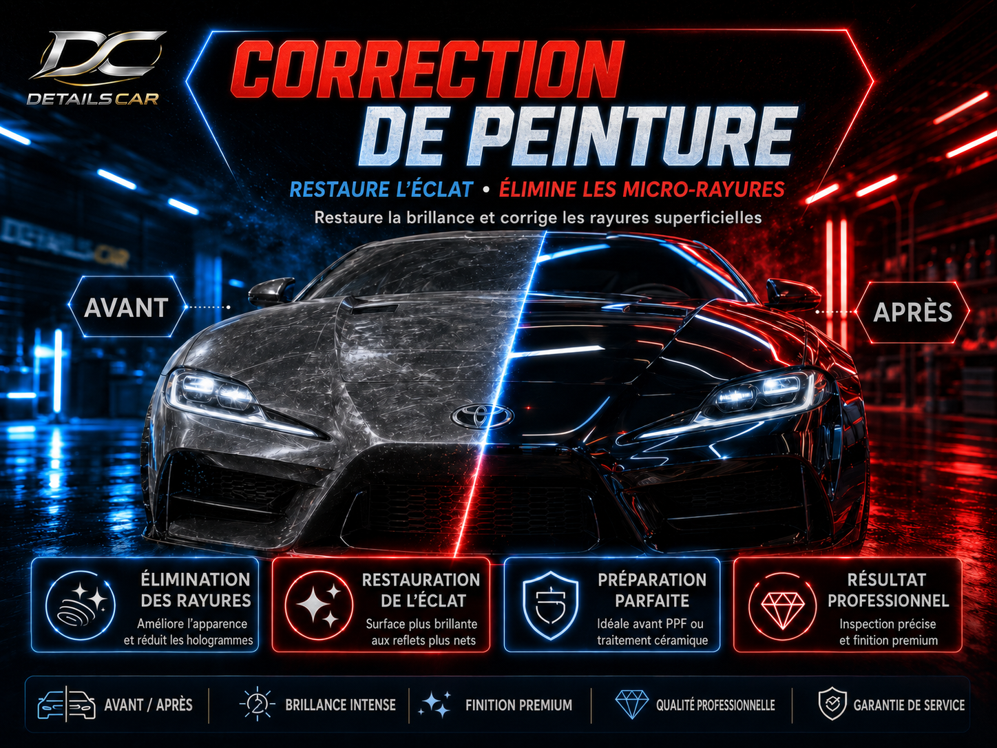 Correction professionnelle de peinture