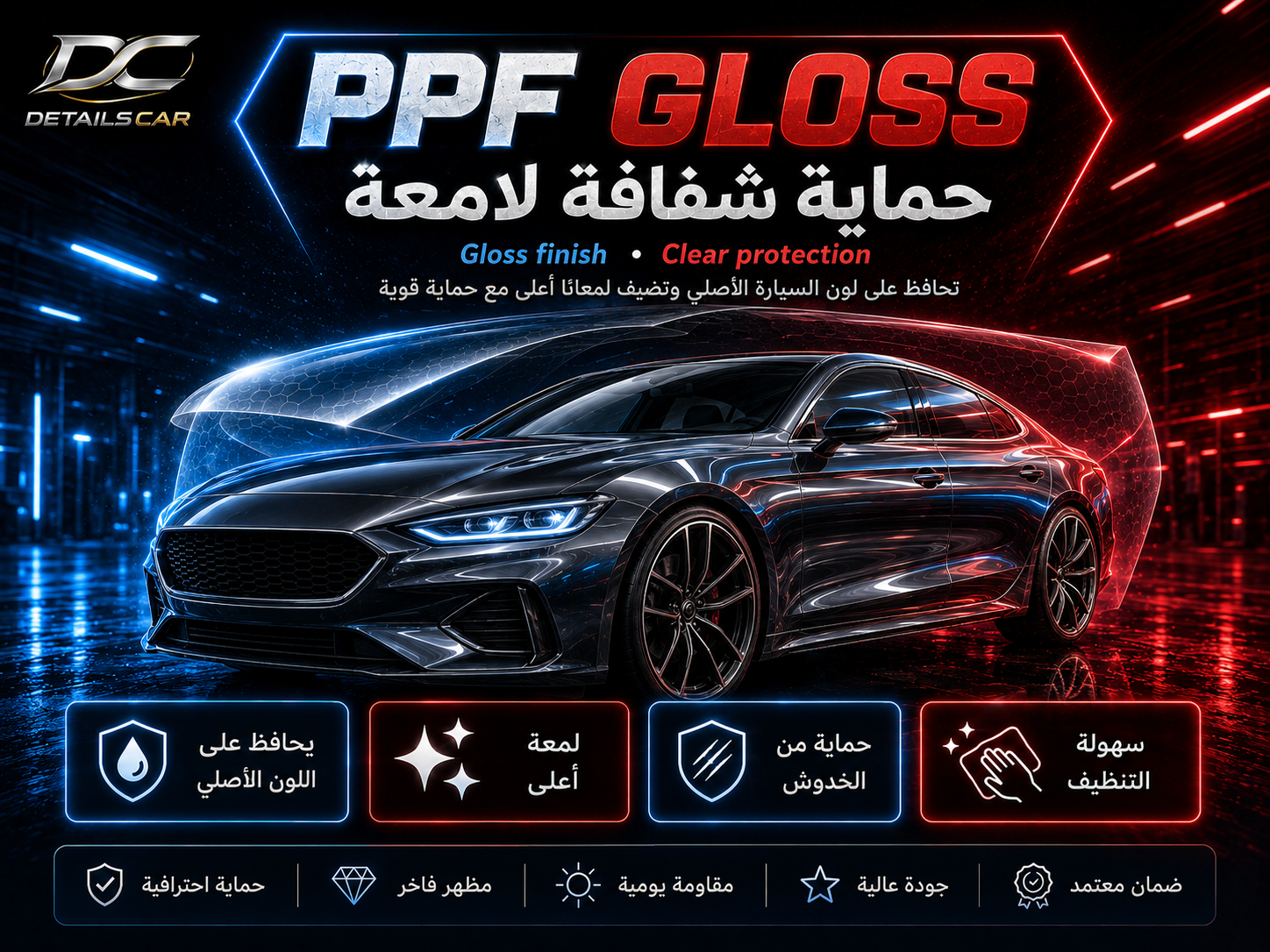 حماية شفافة لامعة